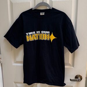 Steelers Gildan Black T-Shirt with Yellow Graphic